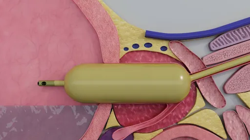 TUCBDP Step 3 — Balloon deflated, catheter withdrawn, urethra restored